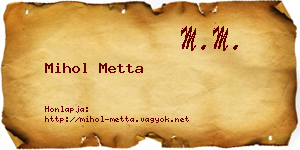 Mihol Metta névjegykártya